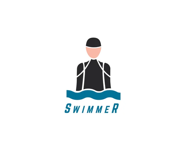 Abstract vector element.s Swim, sport, dive club or triatlon logo template. Stock illustration for design — Stok Vektör