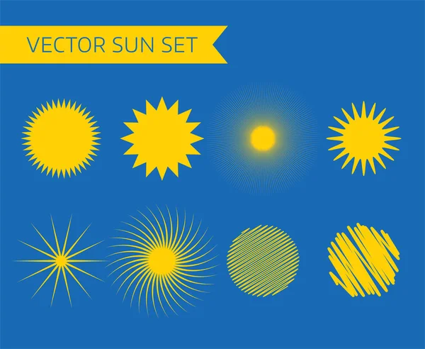 Abstract vector logo elements. Sun, vocation, summer and holiday. Stock illustration for design — Stockový vektor
