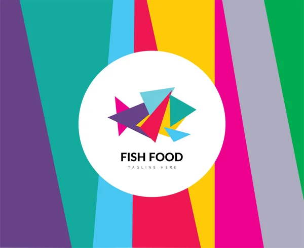 Elemento vetorial abstrato. Modelo de logotipo de comida de peixe. Ilustração de estoque para design — Vetor de Stock