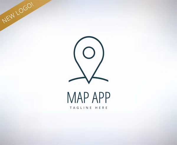 Map marker on the map icon element. Place, travel, transport and app. Vector stock illustrations for design — Stok Vektör
