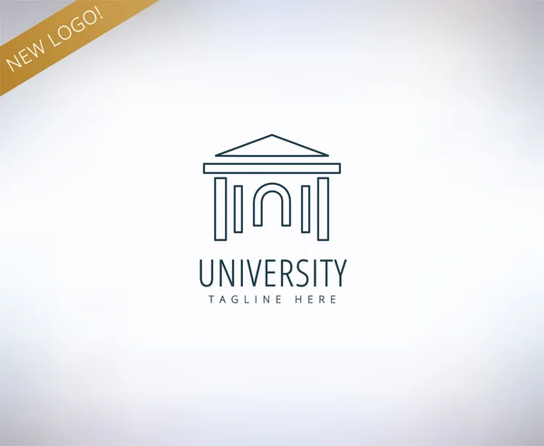 Universitet vektor logo ikon. Utbildning, studenter eller school och college symbol. Beståndet designelement. — Stock vektor