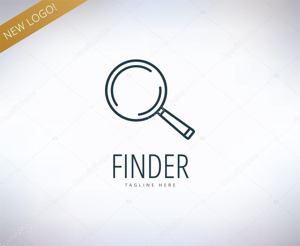 Search vector logo elements. Find, information, web and lens. Stock illustration for design.