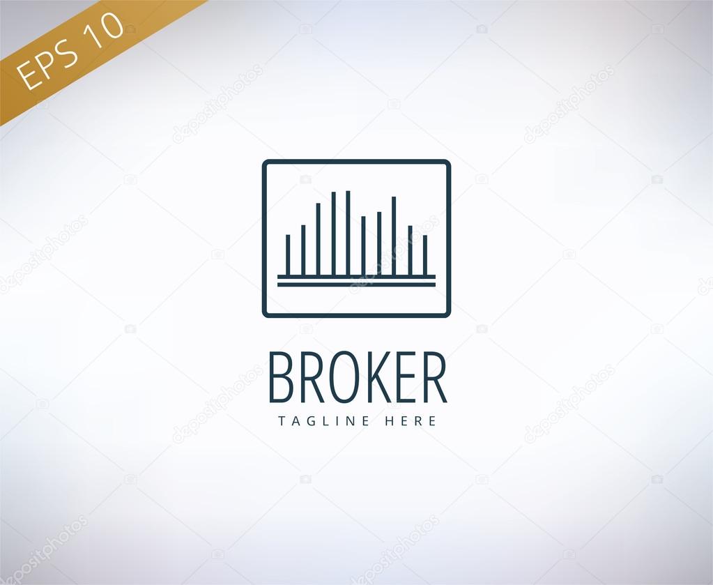 Bank finanse logo. Money, banking or broker and growth. Vector stock illustration