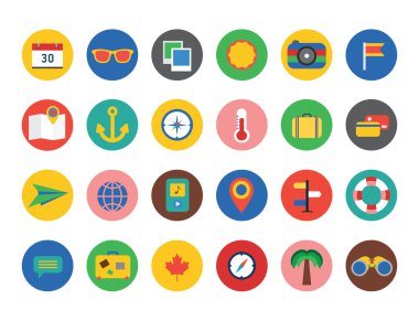 Travel vector logo icons set. Sea, travel or holiday and sea symbol. Stocks design elements.