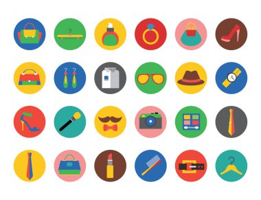 Fashion vector logo icons set. Style, dress or stiplick and shop symbol. Stocks design elements.