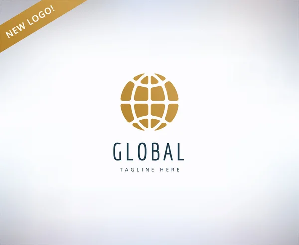 地球地図のロゴのアイコン。世界中、旅行やビジネスの性質ストック デザイン要素. — ストックベクタ
