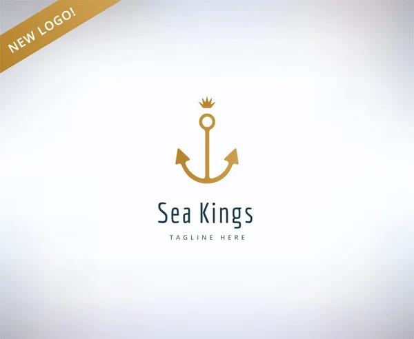 Anchor vector logo icon. Sea, vintage or sailor and sea symbol. Stocks design elements. — Stok Vektör