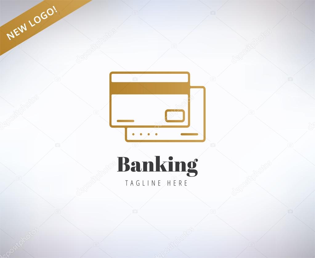 Bank finanse logo. Money, banking or broker and growth. Vector stock illustration