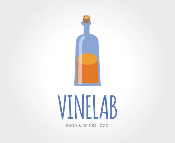 Абстрактний логотип пляшки виноградної лози для брендингу та дизайну — стокове фото