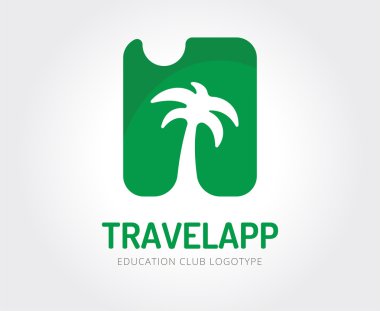 Marka ve tasarım için soyut seyahat palm logo şablonu