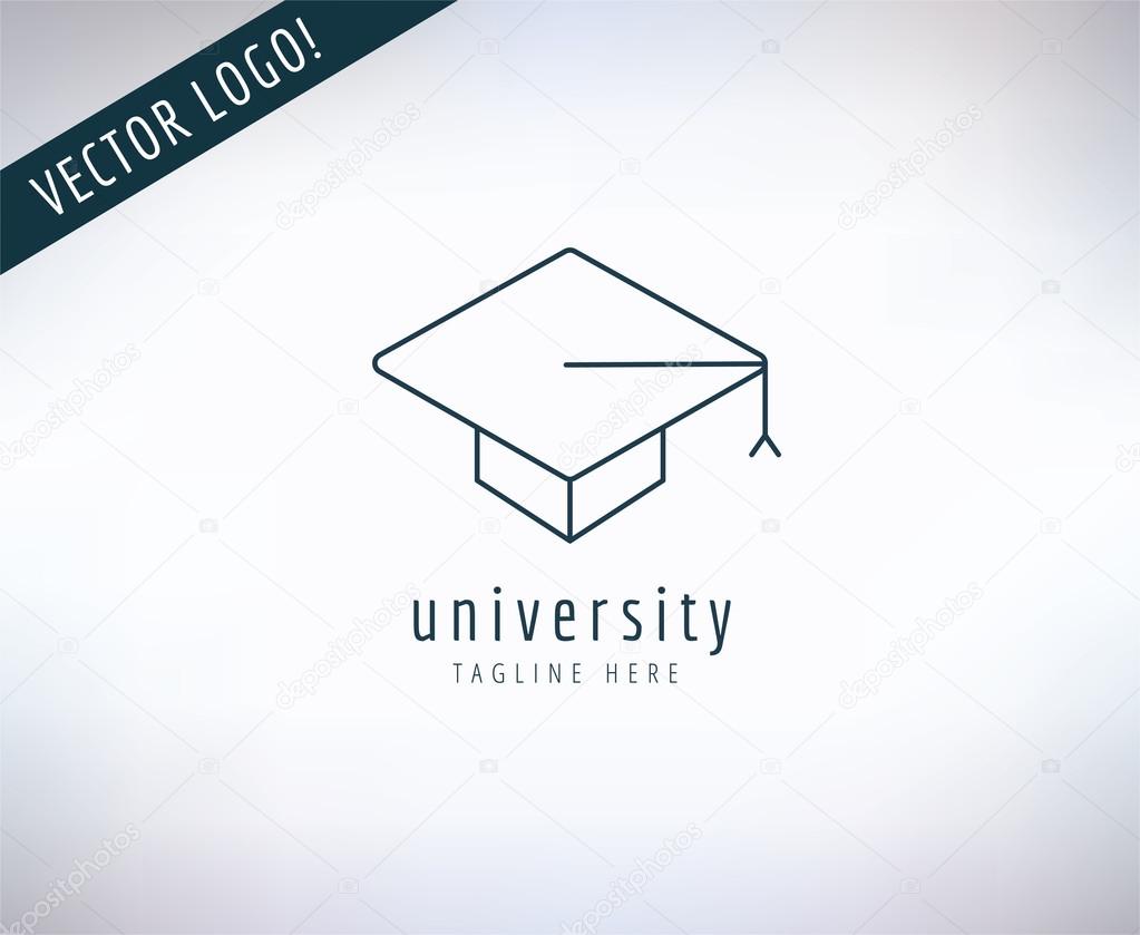 Graduation Hat vector logo icon. Education, students or school and college symbol. Stock design element