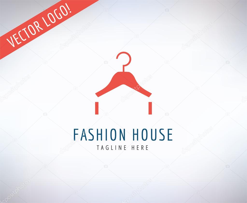 Hanger Vector Logo Icon Style Fashion Or Shop And Dress Symbol