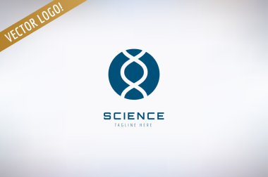 DNA zinciri vektör logosu. Bilim, deneyim ve moleküler sembolü. Hisse senetleri tasarım öğeleri.