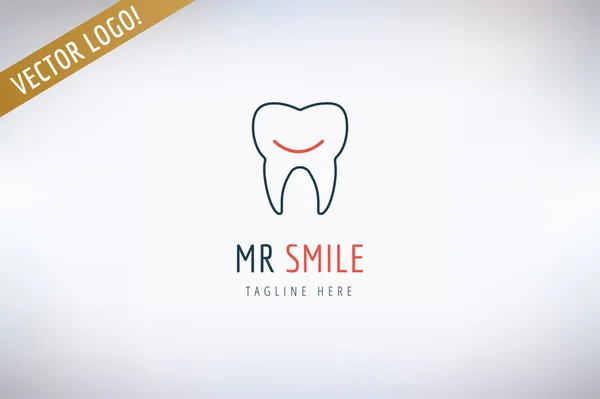 Tooth vector logo template. Health, medical and dentist symbol. Stock design element. — Stock vektor