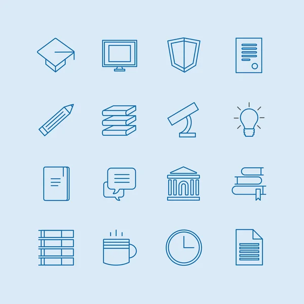 Education vector icons set. Education, students or school symbols. Stock design elements. — ストックベクタ