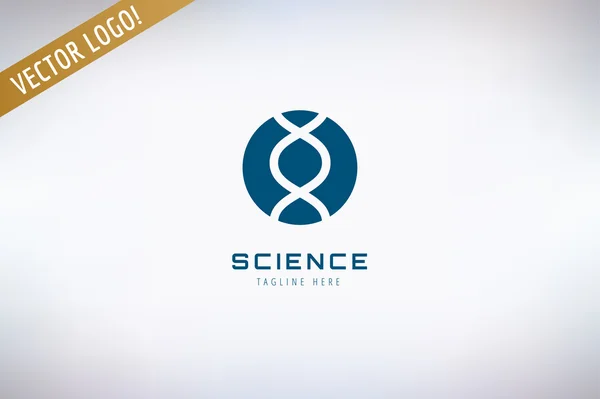 DNA řetězce vektorové logo. Věda, zkušenost a molekulární symbol. Akcie prvky návrhu. — Stockový vektor