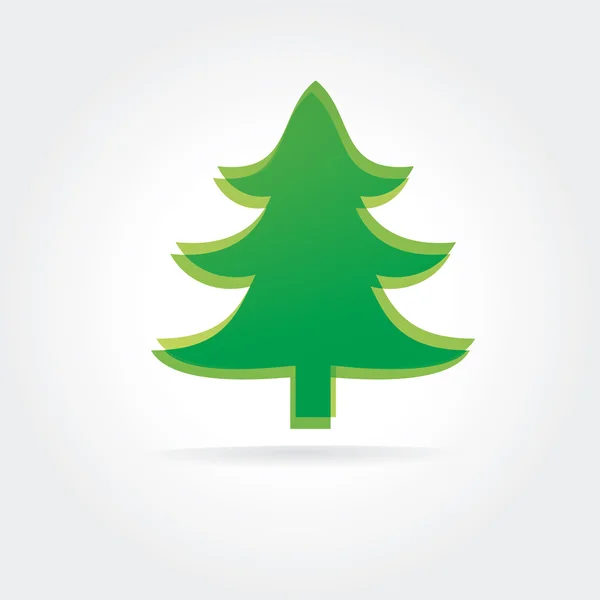 Νέο έτος δέντρο δέντρο έννοια λογότυπο απομονώνονται σε λευκό φόντο. Στοιχείο του σχεδιασμού. — Φωτογραφία Αρχείου