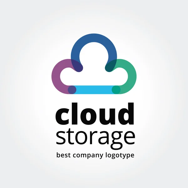 Abstract cloud storage logotype concept isolated on white. Key ideas is business, abstract, clouds, storage, nature, teams and design. — 图库照片