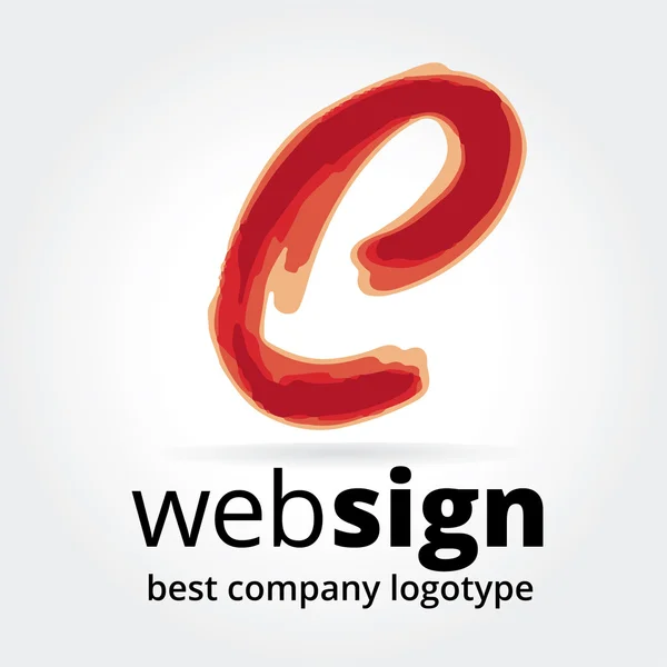 Abstraktes rotes Logotyp-Konzept isoliert auf weißem Hintergrund. Schlüsselideen sind Business, Abstraktes, Offenes, Kommando, Farbiges. — Stockfoto