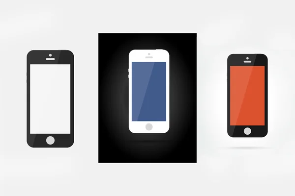 Smartphones coloridos conjunto isolado no branco — Fotografia de Stock
