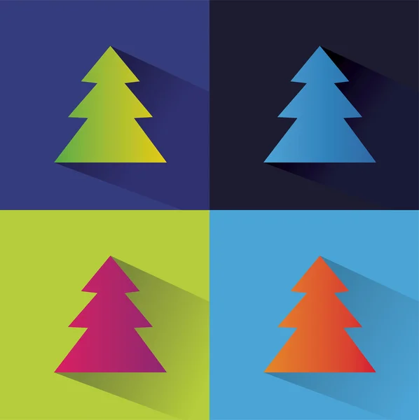 New Year Tree tree set concept isolated on white background. Stock design element. — Stock Photo, Image