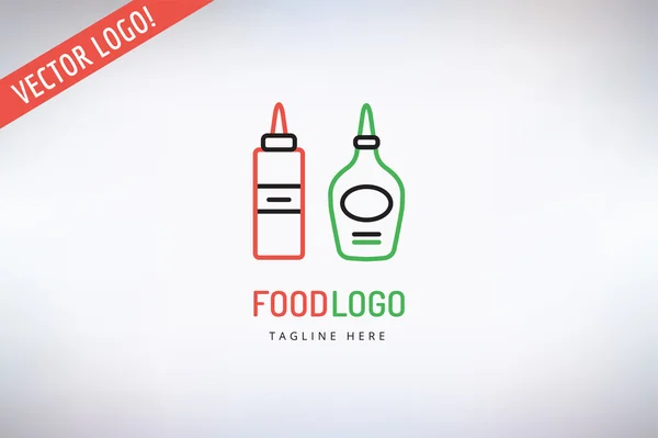 Grill és élelmiszer-vektoros Logo. Kültéri, konyha vagy hús szimbólum. Stock design elem. — Stock Vector