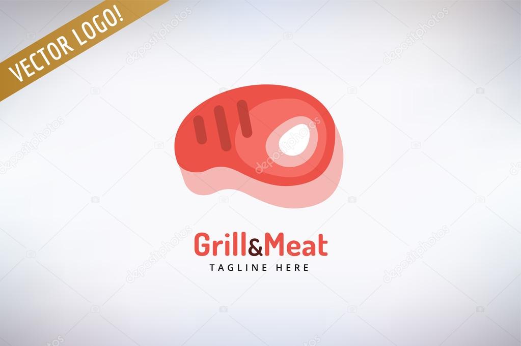 BBQ and Food Vector Logo. Outdoor, Kitchen or Meat symbol. Stock design element