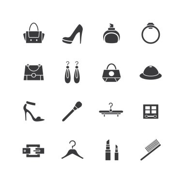 Web mağaza vektör simgeler kümesi. Alışveriş sembolleri. Arabirim öğeleri hisse senedi illüstrasyon