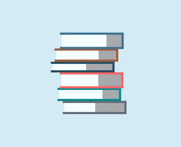 Libros apilan icono vectorial aislado. Objetos escolares, o símbolos universitarios y universitarios. Elementos de diseño Stock — Archivo Imágenes Vectoriales