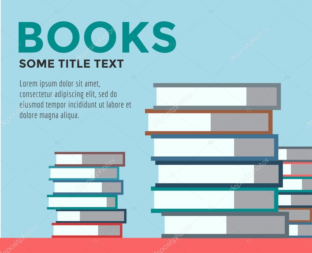 Books stack. Vector isolated. School objects, or university and college symbols. Stock design elements