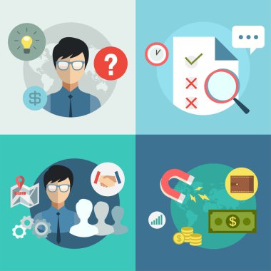 Startup business creation infographic. Command, money, idea and work with new team. Vector stock illustrations for design.