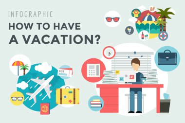 Booking Hotel. Travel infographic. Loupe, Building and Search. Vector stock illustration for design.