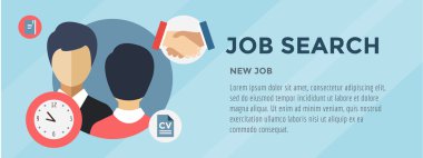 Yeni iş arama. Infographic. İşe Alım, Office, personel ve Kiralık. Vektör hisse senetleri illüstrasyon tasarımı için.