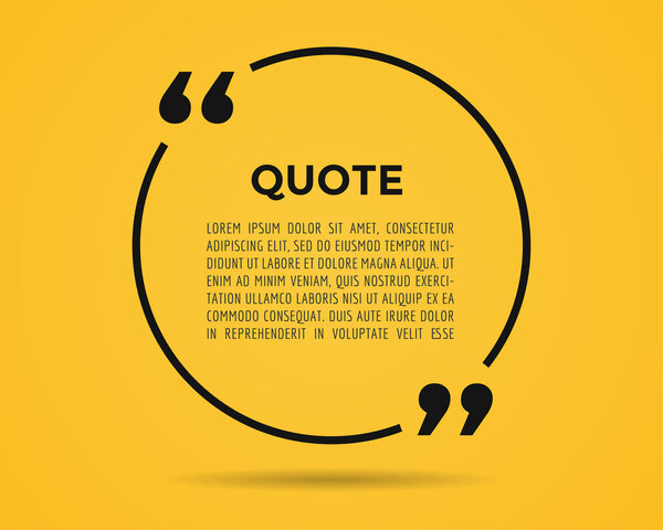 Quote text bubble. Commas, note, message and comment. Vector stock element for design.