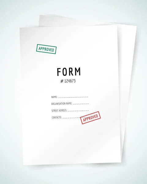 Form blank illustration. Folder, paper, isolated and text. Vector stock element for design. — Stock Vector