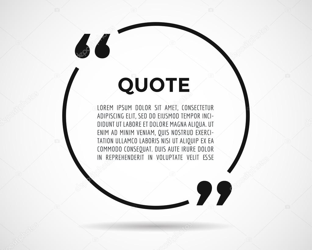 Quote text bubble. Commas, note, message and comment. Vector stock element for design.