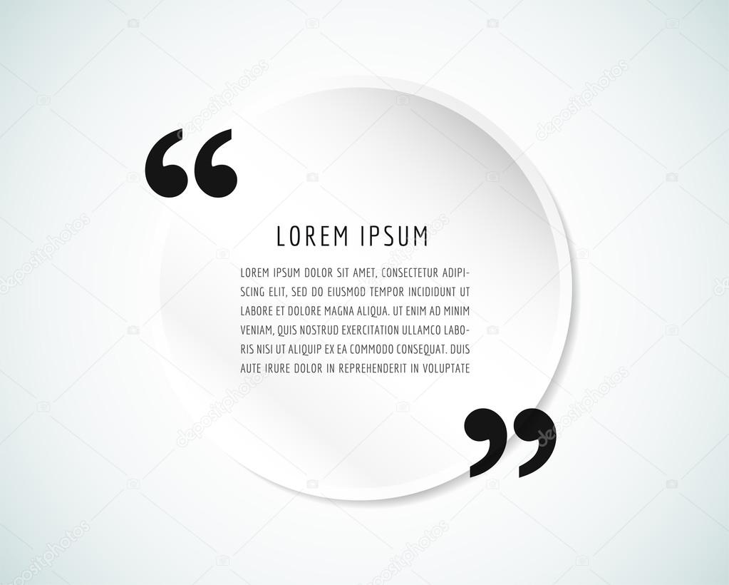 Quote text bubble. Commas, note, message and comment. Vector stock element for design.