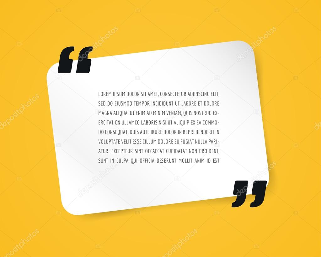 Quote text bubble. Commas, note, message and comment. Vector stock element for design.