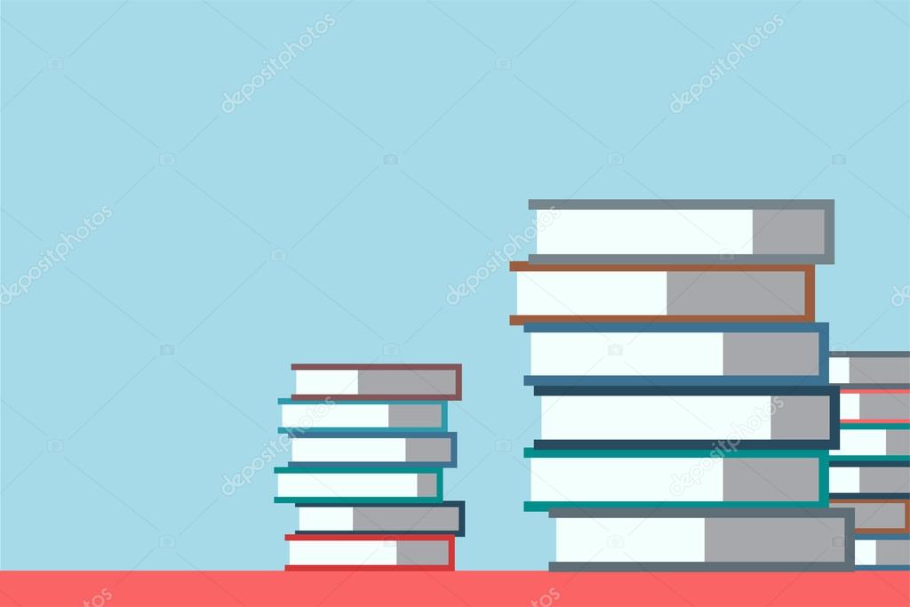 Books stack. Vector isolated. School objects, or university and college symbols. Stock design elements