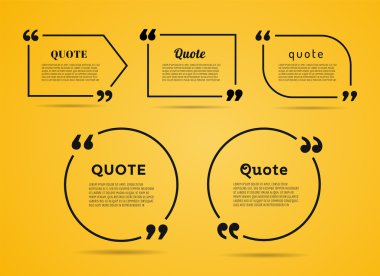 Quote text bubble. Commas, note, message and comment. Vector stock element for design. clipart