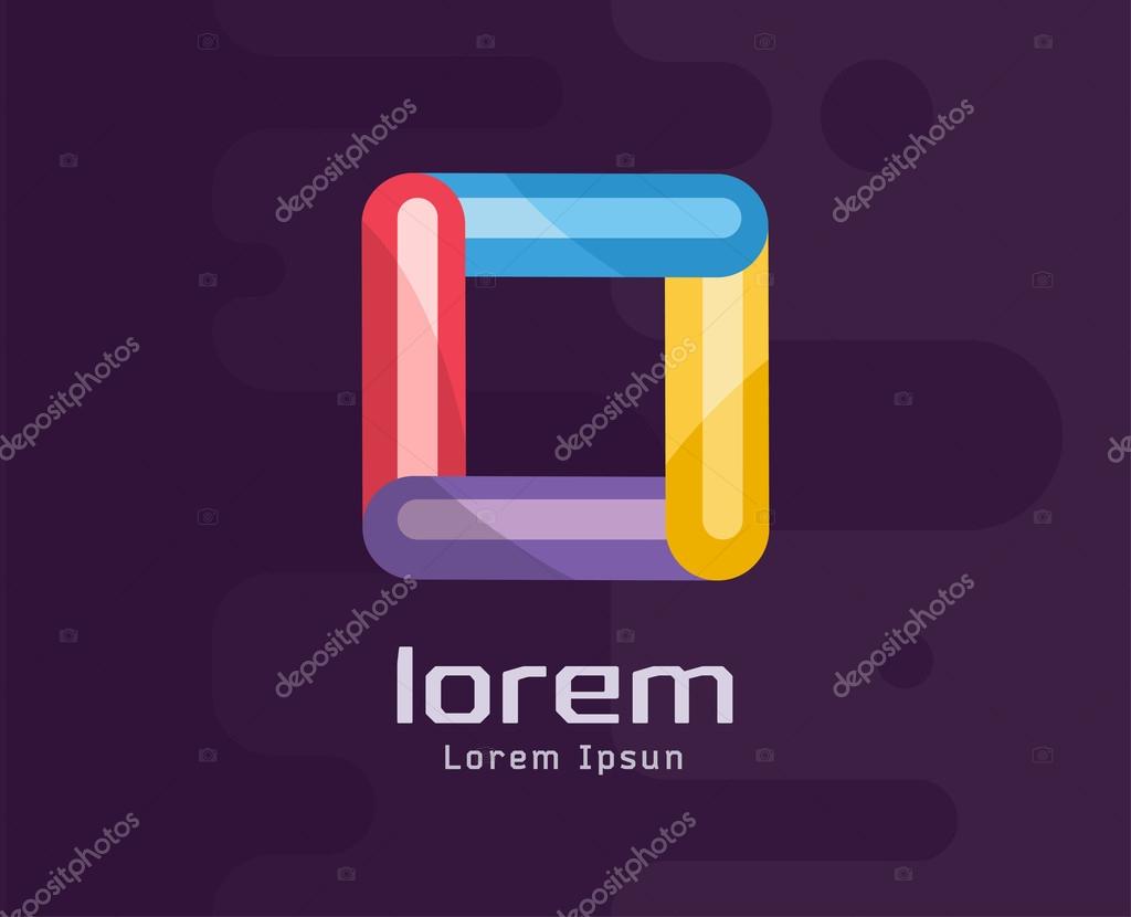 Abstract colored box vector icon. Isolated on white background. Circle, colored, shape, globe, abstract, web, flow, minimal, modern. Company logo. Identity and branding design