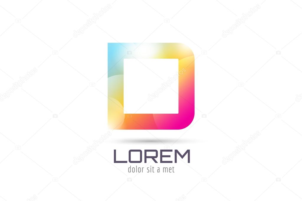 Vector D logo template. Abstract arrow shape and symbol, icon, text or creative, idea, flow. Stock illustration. Isolated on white background