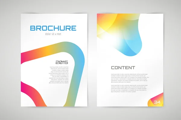 Vector brochure template. Abstract arrow design and creative identity idea, blank, paper. Stock illustration. Isolated on white background — ストックベクタ