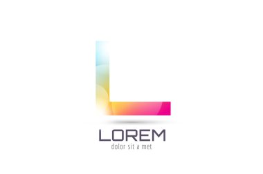 Vector L logo template. Abstract arrow shape and symbol, icon, text or creative, idea, flow. Stock illustration. Isolated on white background