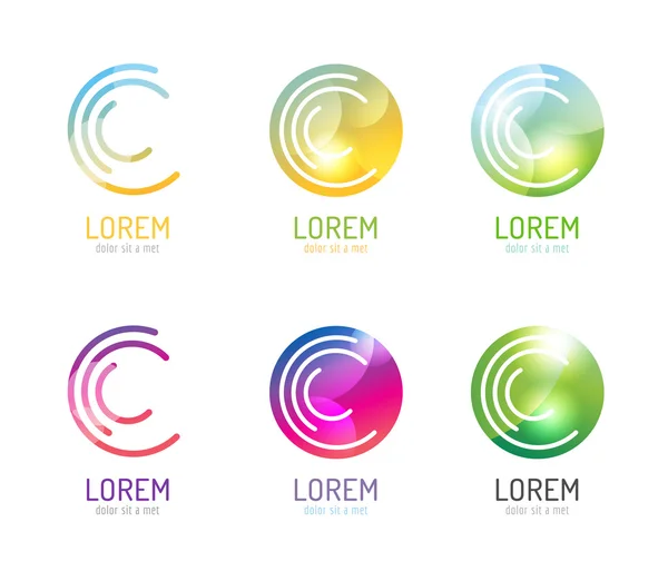 Vector logo template. Abstract circle shape and symbol, icon or creative, idea, flow. Stock illustration. Isolated on white background. — 스톡 벡터