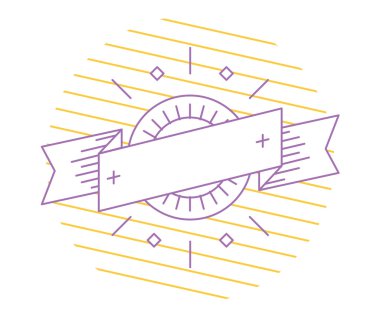 Vector linear logo template. Abstract arrow shape and symbol, icon or frame, border, line. Stock illustration. Isolated on white background.