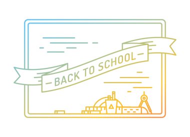 Back to school. Education, books, university and college, board or knowledge, book. Stock design elements