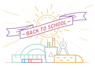 Back to school. Education, books, university and college, board or knowledge, book. Stock design elements