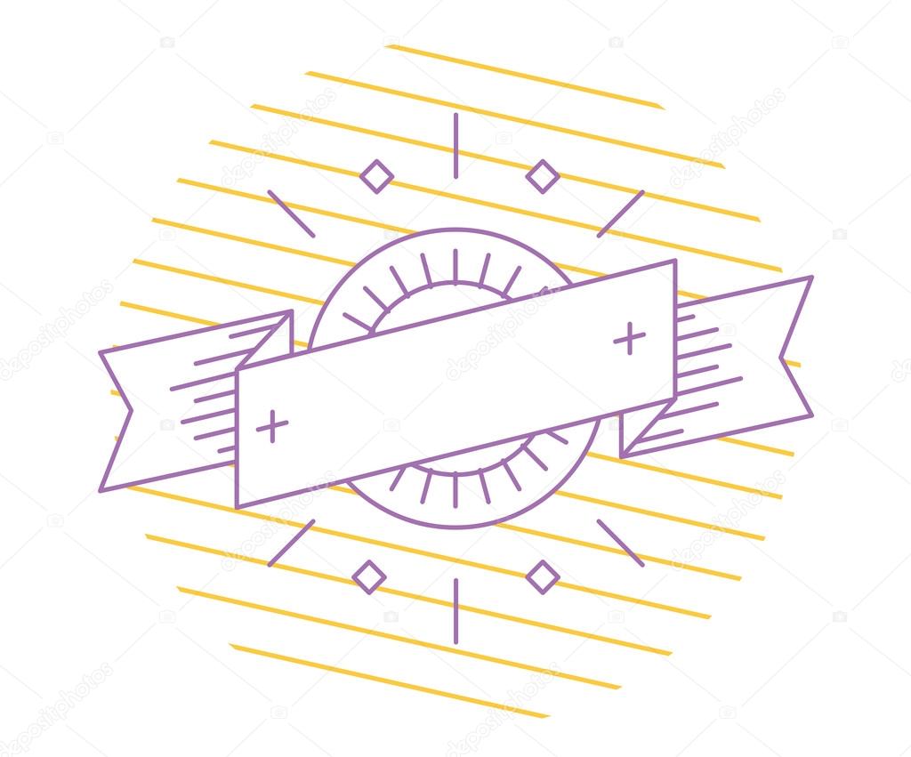 Vector linear logo template. Abstract arrow shape and symbol, icon or ...