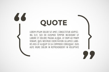 Quote text bubble. Commas, note, message, blank, template, text, marked, tag and comment or info, sticker, saying, quoting, information. Vector stock element for design. clipart
